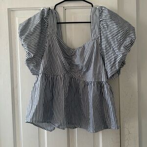 old navy blue striped top